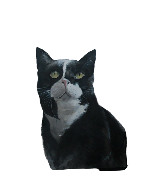 Clean Cut's result: just the cat from inside the painting